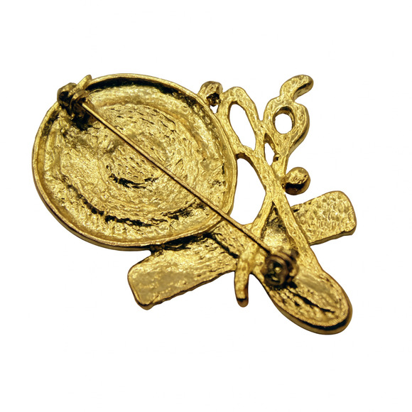 Vintage Gold Hairdresser Pin Scissors Comb Mirror Stylist Jewelry Gift - Hey Viv - Picture 4 of 6